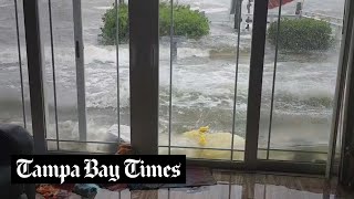 A Redington Shores man documents Hurricane Helene storm surge ramming his house [upl. by Roxine]