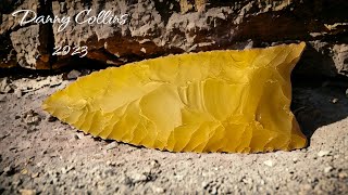 Flintknapping a Mookaite Clovis Style Projectile Point [upl. by Yevette]