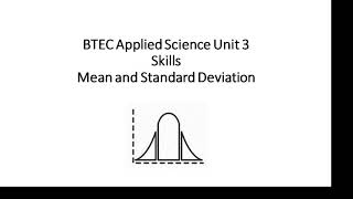 BTEC Applied Science Unit 3 Skills Standard Deviation [upl. by Chesney223]