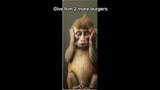 Lets make the monkey fat shorts monkey gorilla food burger gymai [upl. by Ijar]