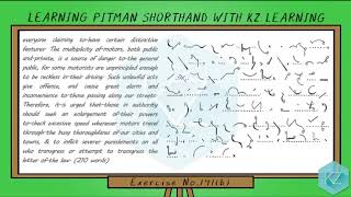 Pitman Shorthand  Exercise No141 Dictation 65 WPM  KZ Learning [upl. by Dnalyaw229]