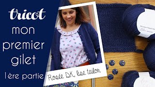 TUTO PREMIER GILET avec aiguilles circulaires  tricoter le gilet Rosée DK  matériel amp échantillon [upl. by Weld907]