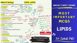 Most Important MCQS Discussion on lipids  MDCAT  NUMS  NEET [upl. by Eden605]