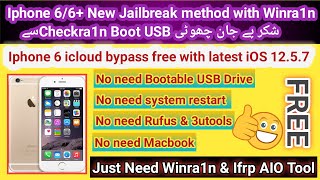 Iphone 6 icloud bypass free iOS 1257  Iphone 6 Hello bypass free with new Winrai1n 11  2023 [upl. by Popelka]