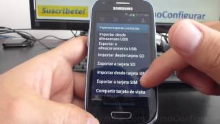 como pasar contactos ala sim card samsung galaxy s3 mini i8190 español Full HD [upl. by Suhpesoj872]