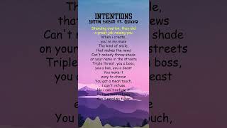 Justin Bieber ft Quavo  Intentions Lyrics shorts [upl. by Dnomsad]