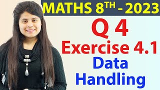 Q 4  Ex 41  Data Handling  NCERT Maths Class 8th  Chapter 4 New Syllabus CBSE 2023 [upl. by Devlen]