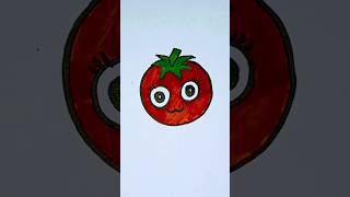 How to draw tomato 🍅 for kids drawing kidssong tomato [upl. by Nimajnab975]