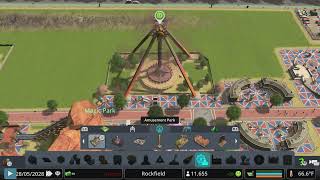 Cities Skylines Gameplay 4 Amusement Park build [upl. by Ynatsed]