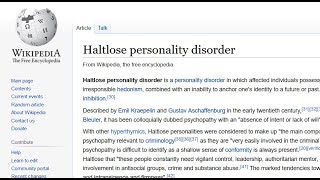 Haltlose Personality Disorder  Wikipedia AI audiobook reading [upl. by Jordans232]