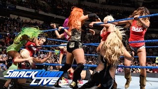 Nikki Bella vs Carmella ends in chaos as Team Raw invades SmackDown LIVE Nov 15 2016 [upl. by Aseena]