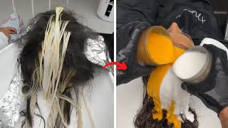 Natural Brunette To Blonde Balayage Transformation [upl. by Neerual726]