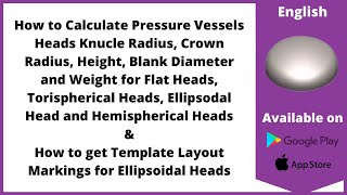 How to Calculate Pressure Vessel Heads or Dish Ends CR KR Height Weight Blank DiaEngLetsFab [upl. by Akcimat]