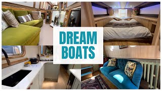 LOOK INSIDE These STUNNING FLOATING HOMES  Narrowboat amp Widebeam Tours [upl. by Maples]