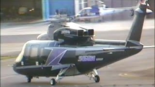 Helicopter Sikorsky S76 landing takeoff SAGAWA exp BLACK [upl. by Notirb530]