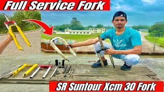 How To Service 📸MTB Suspension  SR XCM 30 Fork Firefox in Hindi Indian Cycle [upl. by Marchall]