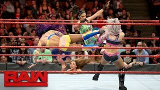 Asuka Sasha Banks amp Bayley vs Alexa Bliss Nia Jax amp Mickie James Raw Feb 26 2018 [upl. by Illom]