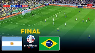 ARGENTINA vs BRAZIL I FINAL COPA AMERICA 2024  FULL MATCH  REALISTIC PES [upl. by Assenna]