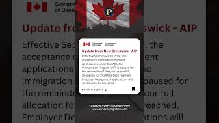 AIP PAUSED BIG Update for New Brunswick AIP  LATEST NEWS  AIP CANADA  CANADA IMMIGRATION NEWS [upl. by Babb]