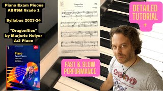 quotDragonfliesquot A2 ABRSM Grade 1 Piano Exam Piece  2023  24 syllabus Detailed Piano Tutorial [upl. by Web898]