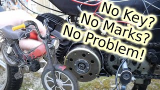 How to Set Tomos A35 CDI Timing WITHOUT the flywheel keypin or any marks on the case or stator [upl. by Oiled378]