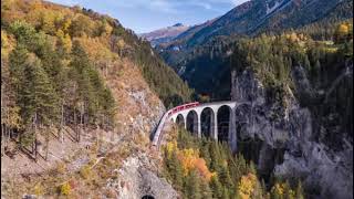 viaduct Landwasser in Swiss mountains [upl. by Zollie]