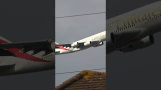 EPIC Emirates Airbus A380800 Departing from London Heathrow Airport shorts [upl. by Bendick88]