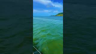 Catamaran Island 🏝️ mountain island boat boating mauritius view [upl. by Taffy]