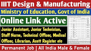 IIIT DESIGN AND MANUFACTURING JABALPUR RECRUITMENT  CENTRAL GOVT PERMANENT VACANCY ALL INDIA [upl. by Ater]