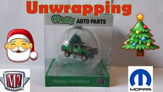 Cracking Open 2024 Oreillys M2 Machines Macho Power Wagon Christmas Ornament [upl. by Windy]