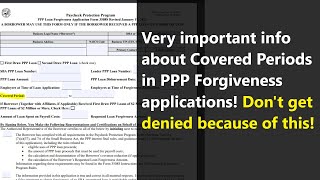 PPP Forgiveness Covered Period issue What covered period to choose What if theres an overlapping [upl. by Airdnola551]