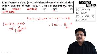 In a Vernier caliper N  1 divisions of vernier scale coincide with N divisions of main scale [upl. by Colvin536]