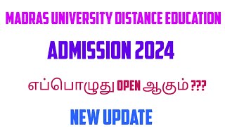 madras university distance education admission 2024 [upl. by Yalahs637]