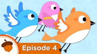 Cartoon  Sparrows Learn to Fly  Treetop Family Ep 4  Super Simple Songs [upl. by Derayne]