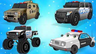 Police Car for Children  Kids Truck Videos  Police Vehicles for kids w Cars Garage [upl. by Jerrome405]