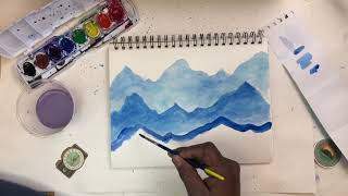 Art Lessons For Kids Monochromatic Landscape Paintings [upl. by Farrison]