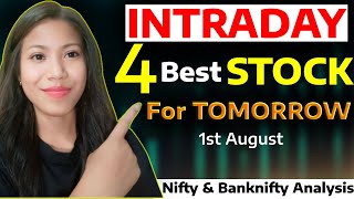 Best INTRADAY Stocks For Tomorrow  Top 4 intraday Stocks  Intraday Stocks 1st AugustMunniDas566 [upl. by Dan419]