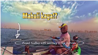 kayak trolling with mercury 25hp 2 stroke  kayaking  my way fishing kayakfishing [upl. by Erdnassak592]