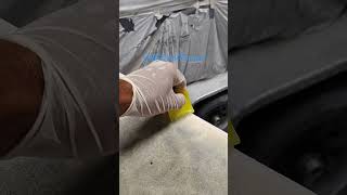 Removing adhesive is messy amp difficult 👀 rapid remover makes this so much easier detailing boat [upl. by Wagner]