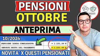 PENSIONI OTTOBRE ➡ ANTEPRIMA NOVITà CEDOLINO  IMPORTI EXTRA 730 BONUS DATE PAGAMENTI INVALIDITà [upl. by Eniawd]