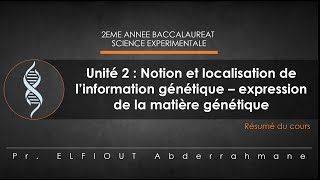 2BAC  BIOF  UNITE 2 NOTION DE LINFORMATION GENETIQUE  EXPRESSION DE LINFORMATION GENETIQUE [upl. by Corsiglia]