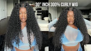 The Thickest 30 INCH Curly HD Lace Wig Install 300 DENSITY Tutorial ftAsteria Hair [upl. by Nathanil]