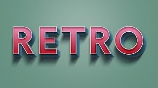 Retro Text Effect Adobe Photoshop Tutorial [upl. by Maice659]