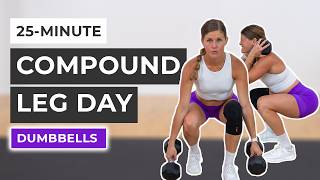 25Minute Dumbbell Leg Workout Compound Exercises [upl. by Aleacin]