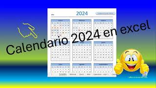 Descarga el Calendario 2024 en excel [upl. by Jillane]