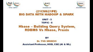 UNIT  5Hbase – Building Query System RDBMS Vs Hbase Praxis [upl. by Pillihp]