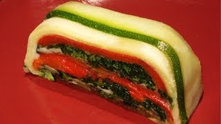 FRESH GARDEN VEGETABLE TERRINE with Goat Cheese or Ricotta Recipe vegetarian [upl. by Yeltsew]