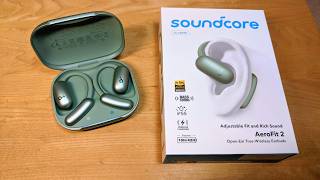 REVIEW soundcore AeroFit 2 Adjustable OpenEar Wireless Earbuds  New Design HiRes 20mm Drivers [upl. by Pliner442]