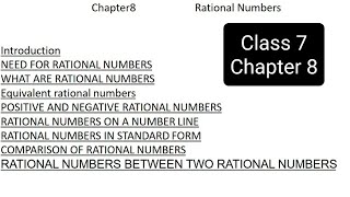 Chapter 8 class 7 mathsrational numbers [upl. by Enirehtacyram]