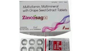 Zincosag Tablets Multivitamin Multimineral with Grape Seed Extract Tablets [upl. by Elleniad]